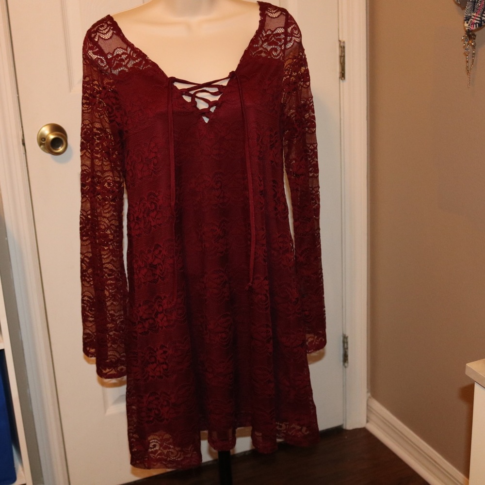Medium Lacey Burgundy Dress